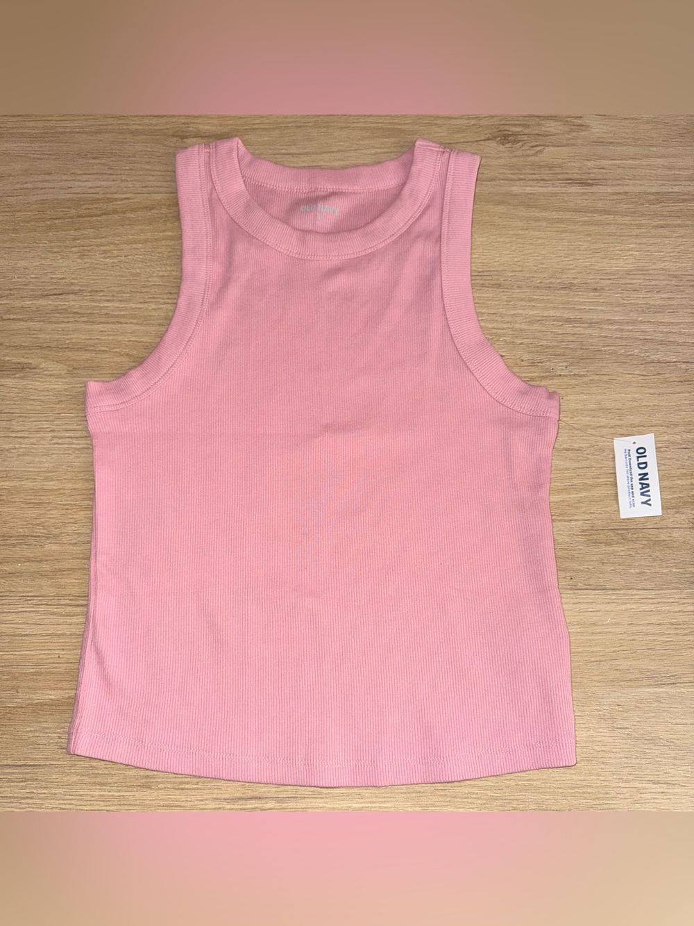 NWT OLD NAVY Pink Ribbed Tank Top. Size Medium.